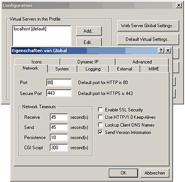 Konfiguration von OmniHTTPd